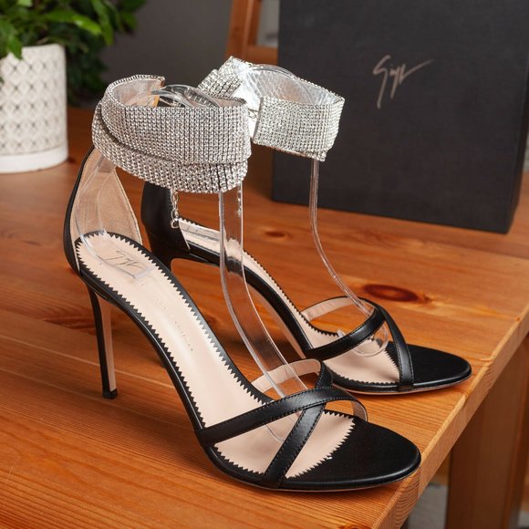 Giuseppe Zanotti E900149 Swarovski Heeled Sandals - Size 9.5 M (39.5 EU) - Picture 1 of 11